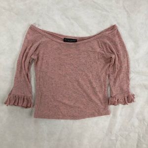 See You Monday Off Shoulder Ruffle Top